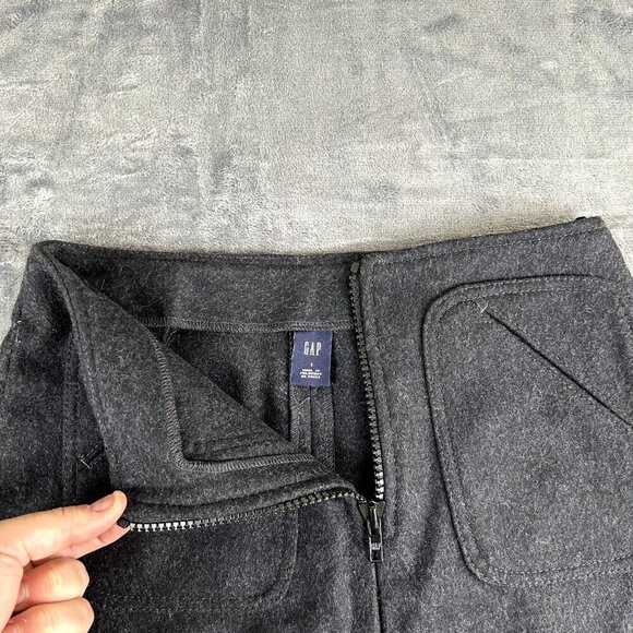 Gap Y2K Dark Gray Wool Blend Mini Skirt Size 1 Academia Preppy - Picture 5 of 9